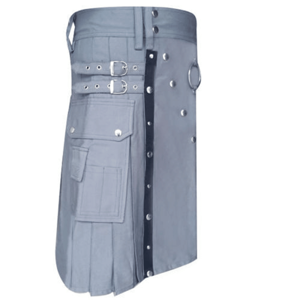 utility kilt, kilt for men, grey kilt, grey utility kilt