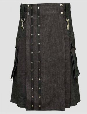 denim kilt, mens kilt, mens denim kilt, kilt for men