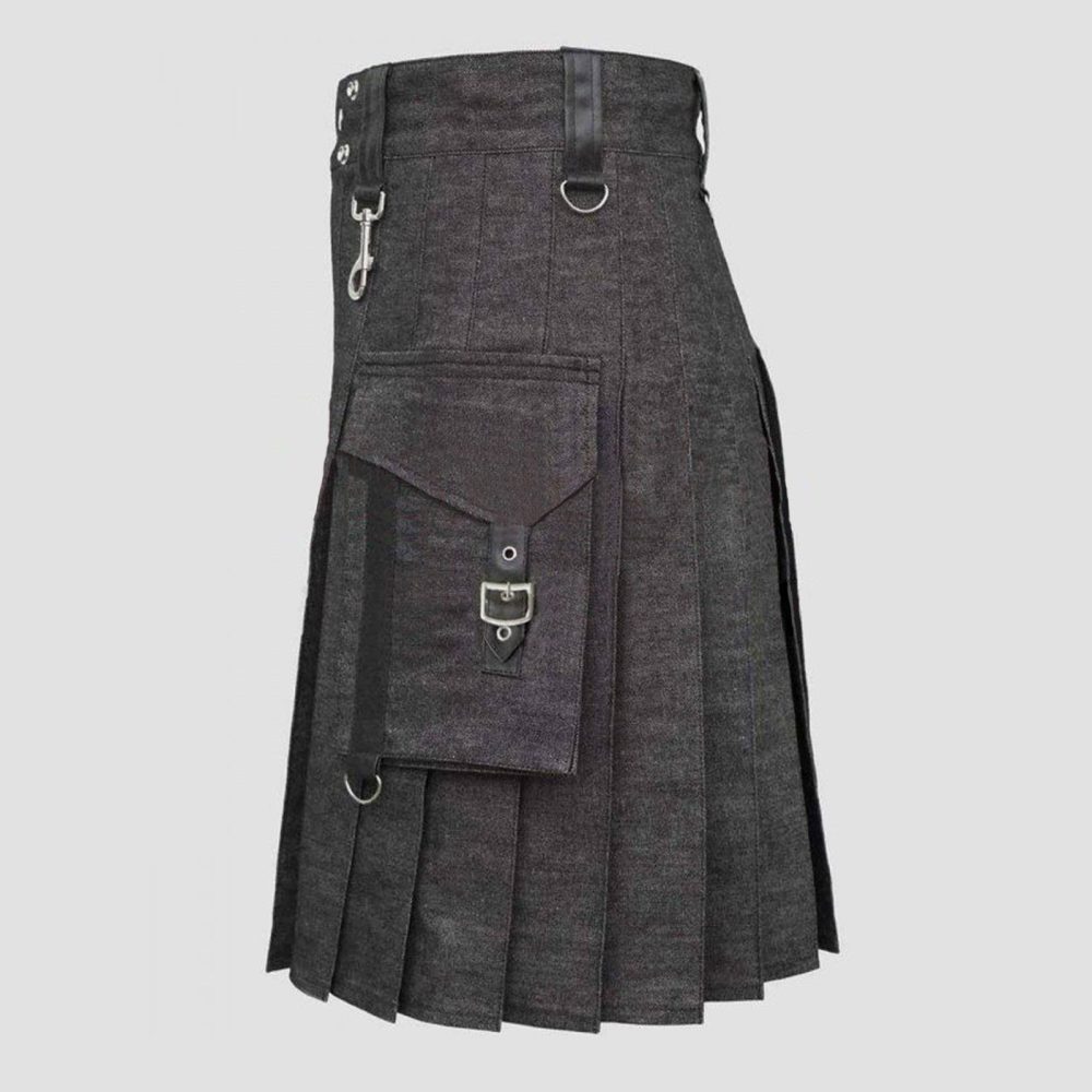 denim kilt, mens kilt, mens denim kilt, kilt for men