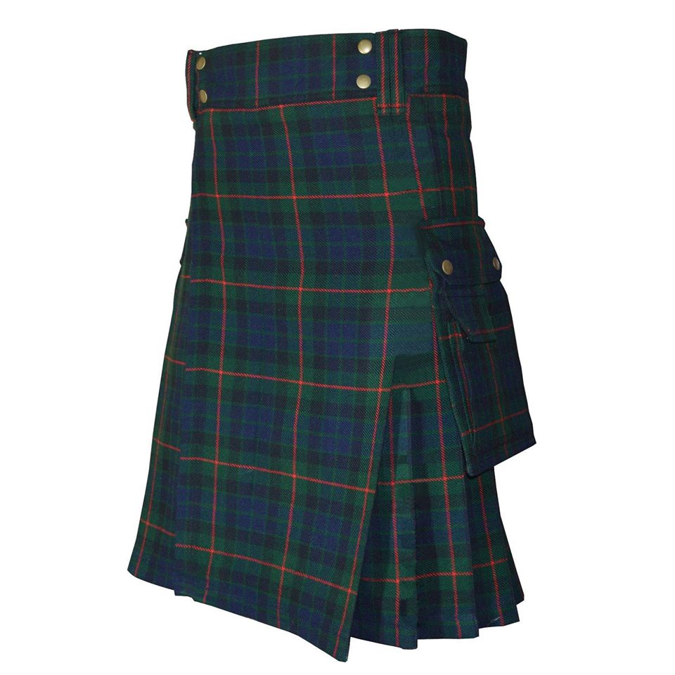 modern gunn tartan kilt, modern gunn tartan, gunn taran utility kilt