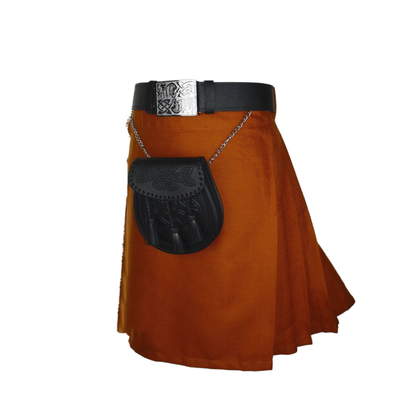 saffron kilt, saffron tartan, saffron tartan kilt, tartan kilt, plain tartan kilt, plain kilt