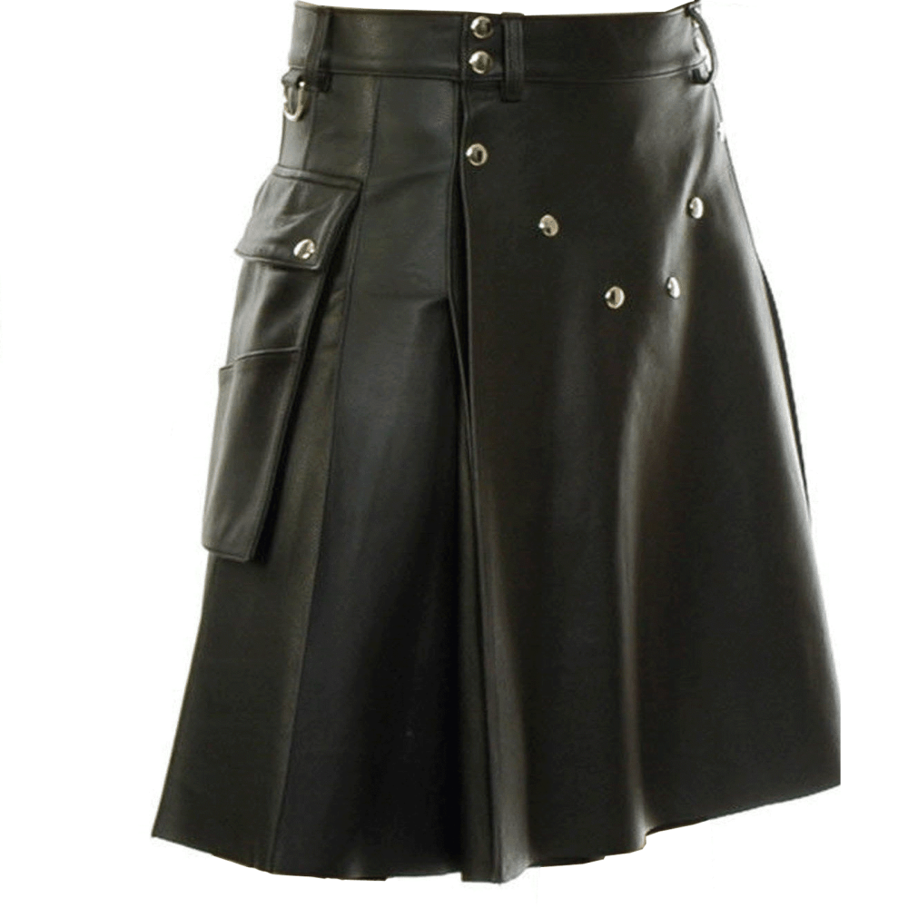 black leather kilt, studded leather kilt, leather kilt for sale, buy leather kilts, black leather kilt, buy leather kilt, buy black leather kilt, leather kilts for men, mens leather kilt,