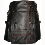 Heavy-Leather-Kilts-for-Man-Red-Stitched-front