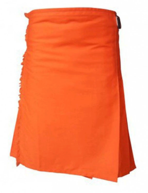 kilt tartan orange, kilt orange, kilt orange écossais, kilt uni, kilt femme à vendre, kilt tartan à vendre