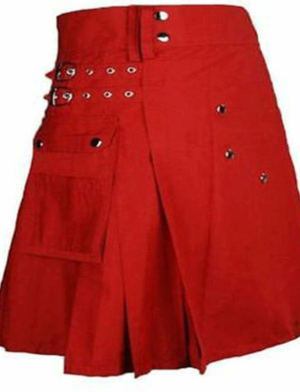 roter Kilt, roter Utility Kilt, Kilt zu verkaufen, Damen Kilt, Damen Kilt zu verkaufen