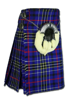 Moderner blauer Tartan-Kilt, Moderner blauer Tartan-Kilt zu verkaufen, Moderner blauer Tartan-Kilt für Herren