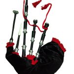 Bagpipe Black Mounts with Red Flare