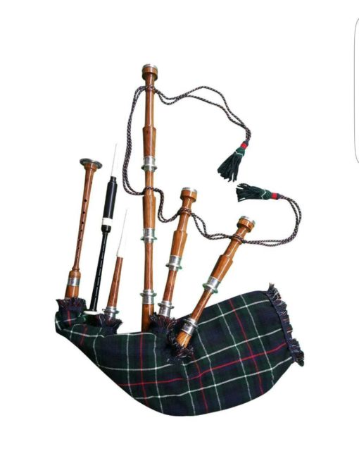 Rosewood-Gunn-Tartan -Highland -Bagpipe Rosewood Mackenzie Tartan Bagpipe, Mackenzie Tartan bagpipe, Rosewood bagpipe