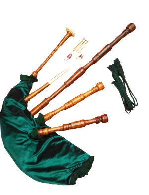 Bagpipe for sale, Green Bagpipe, Rosewood Highland Bagpipe green, Bagpipe Green for sale