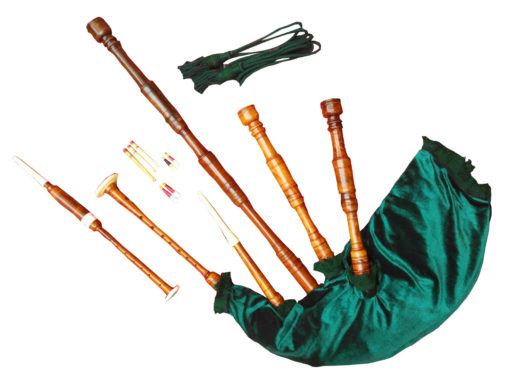 Bagpipe for sale, Green Bagpipe, Rosewood Highland Bagpipe green, Bagpipe Green for sale