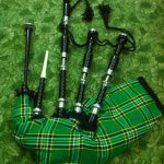 Rosewood-Irish-National-Tartan-Bagpipe-Black