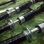 Rosewood-Irish-National-Tartan-Bagpipe-Black-close