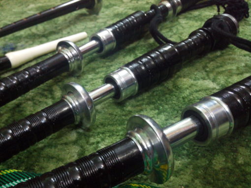 Rosewood Irish National Tartan Bagpipe black, black bagpipe, black bagpipe for sale