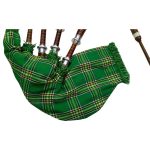 Rosewood-Irish-National-Tartan-Bagpipe-close