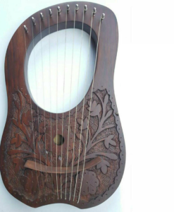 Rosewood lyre harp, Rosewood lyre harp 10 strings, detailed harp