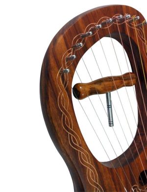 Harpe palissandre, harpe lyre palissandre, harpe lyre, harpe lyre 10 cordes, musique lyre, harpe lyre celtique