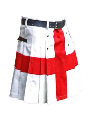 Kilt de la croix de St George, kilt de St George, kilt du drapeau de l'Angleterre, kilt pour hommes