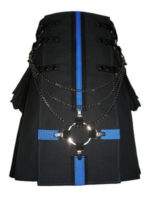 Gekettelter Gothic-Utility-Kilt mit zweifarbiger Vorderseite