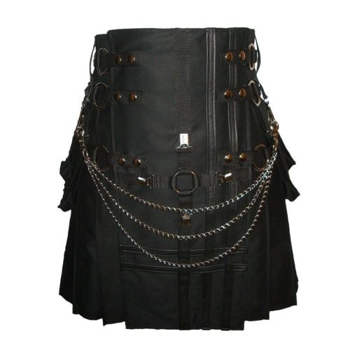 Double-Cross-Gothic-Utility-Kilt-front double cross kilt, cross kilt, gothic kilt, utility kilt, kilt for sale