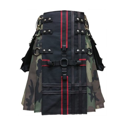 Interchageable-Woodland-Camo-Utility-Kilt-main gothic kilt, interchangeable kilt, camo kilt, kilt for men