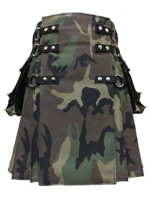 Kilt utilitaire gothique Woodland Camo