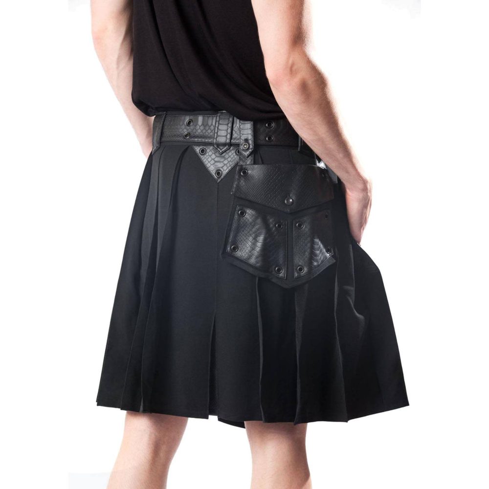 Gothic kilt, utility kilt, gothic utility kilt, gothic kilt, utilikit, Gothic kilt for men, patched gothic kilt