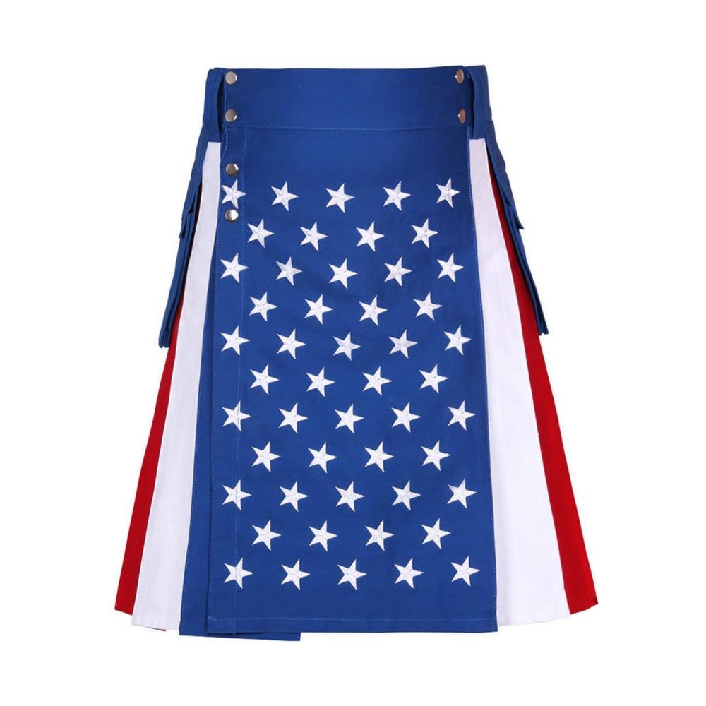 Kilt mit US-Flagge, Kilt mit amerikanischer Flagge, amerikanischer Kilt, Kilt mit US-Flagge, Kilt mit US-Flagge