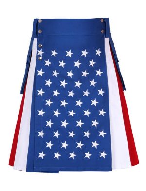 Kilt mit US-Flagge, Kilt mit amerikanischer Flagge, amerikanischer Kilt, Kilt mit US-Flagge, Kilt mit US-Flagge