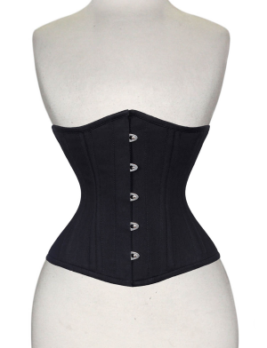 Steel Boned Corset , Waist Trainer Cotton Corset , Overbust Women's Corset  