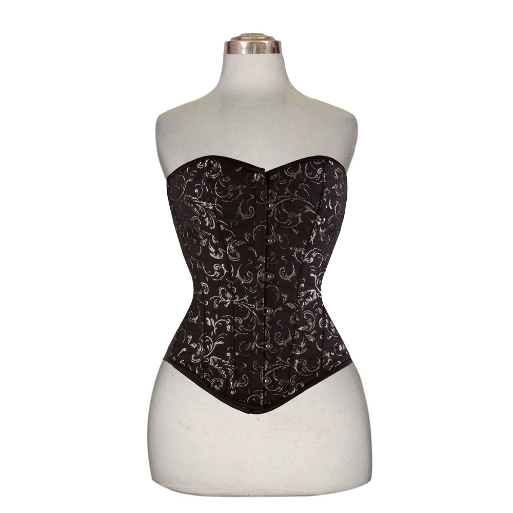 brocade corset, brocade cotton corset, brocade overbust corset, cotton corset, cotton overbust corset.
