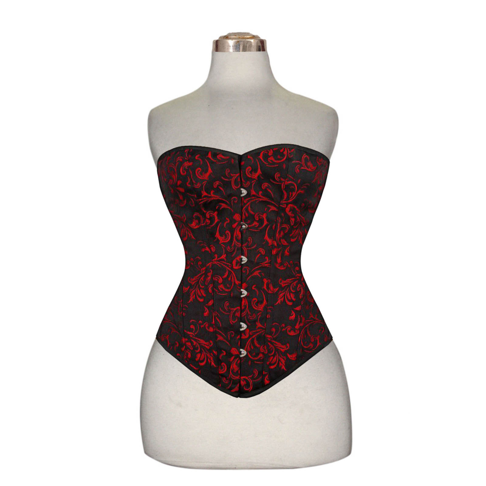 brocade corset, brocade cotton corset, brocade overbust corset, cotton corset, cotton overbust corset.