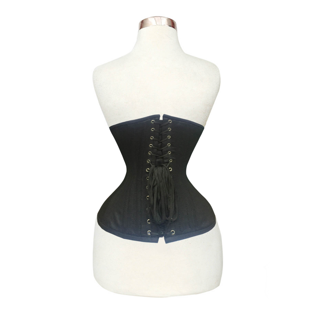 Underbust Cotton Waist Trainer Tight Lacing Heavy Duty Double Steel boned  Corset