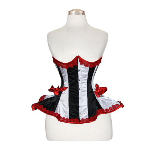 Heavy-Duty-Underbust-Satin-Frills-Style-Corset-1 Underbust corsets, heavy duty corsets, underbust corsets for women, underbust flyre corset