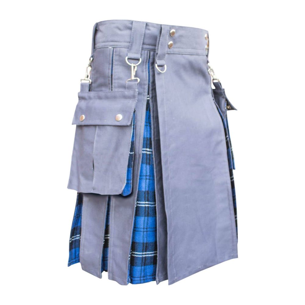 hybrid kilt, utility kilt, hybrid utility kilt, tartan utility kilt,