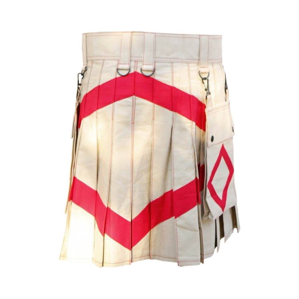 Utility kilt, diagonal utility kilt, perfect utility kilt, khaki utility kilt, khaki mens utility kilt, beige utility kilt