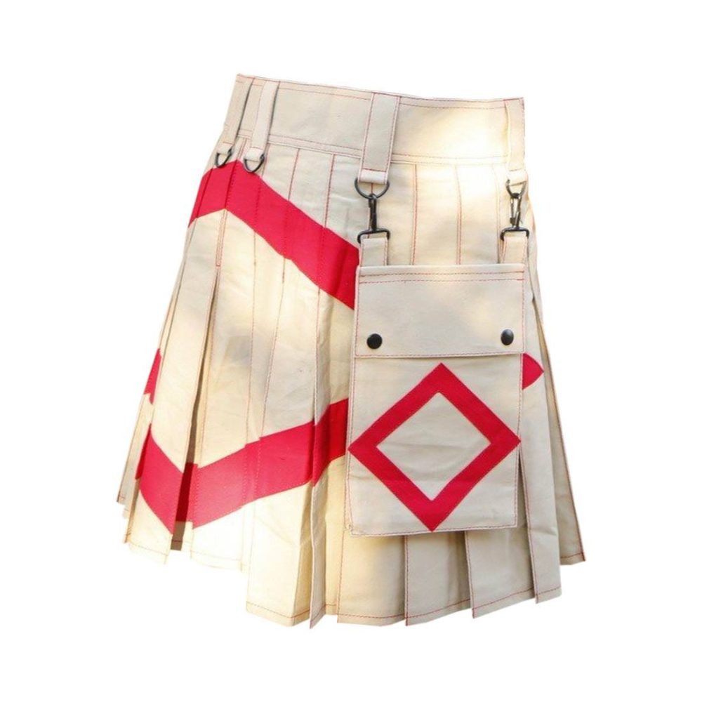 Utility kilt, diagonal utility kilt, perfect utility kilt, khaki utility kilt, khaki mens utility kilt, beige utility kilt