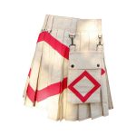 Diagonal-Utility-Kilt-Khaki-Rückneigung