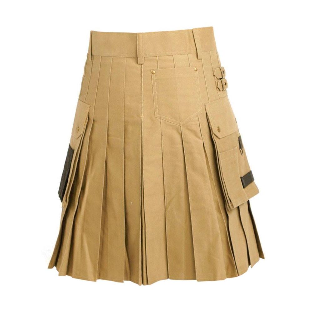 signature kilt, signature utility kilt, decent utility kilt, khaki utility kilt, utility kilt for men