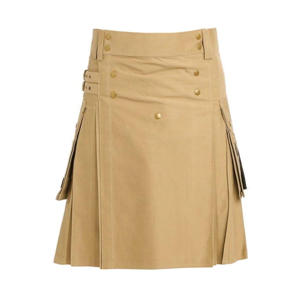 signature kilt, signature utility kilt, decent utility kilt, khaki utility kilt, utility kilt for men