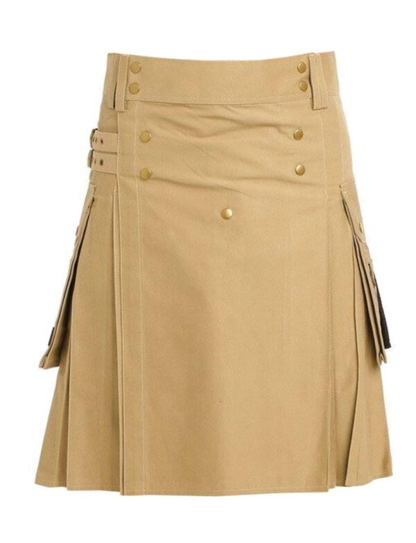 Signature-Utility-Kilt-Main signature kilt, signature utility kilt, decent utility kilt, khaki utility kilt, utility kilt for men