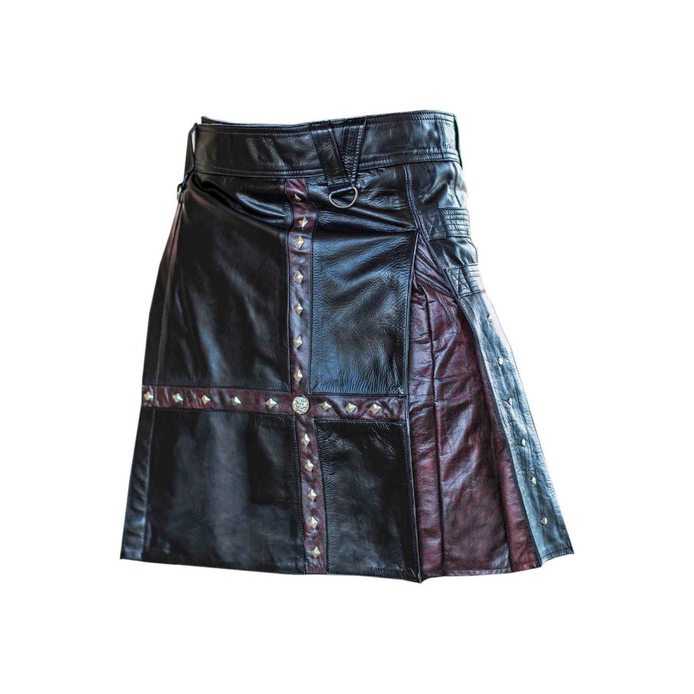 steampunk kilt, kilt for men, leather kilt, leather kilts, cross leather kilt