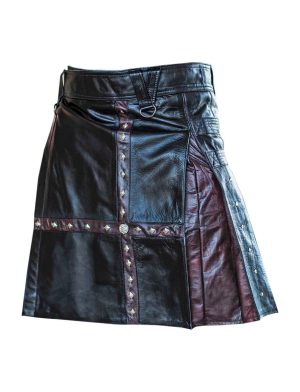 steampunk kilt, kilt for men, leather kilt, leather kilts, cross leather kilt