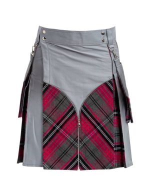falda escocesa híbrida, falda escocesa híbrida de tartán, falda escocesa utilitaria híbrida, falda escocesa para hombres, falda escocesa utilitaria híbrida
