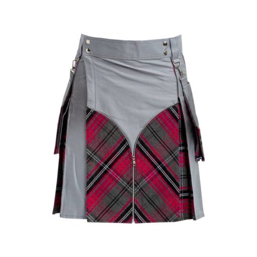 Zipper-Tartan-Hybrid-Utility-Kilt hybrid kilt, tartan hybrid kilt, hybrid utility kilt, kilt for men, hybrid utility kilt