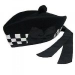 Black- White-Boxed-Glengarry-Hat-with-Pompom