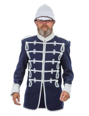 Patrouillenkriegsjacke, Herrenjacke, Militärjacke, geflochtene weiße Jacke