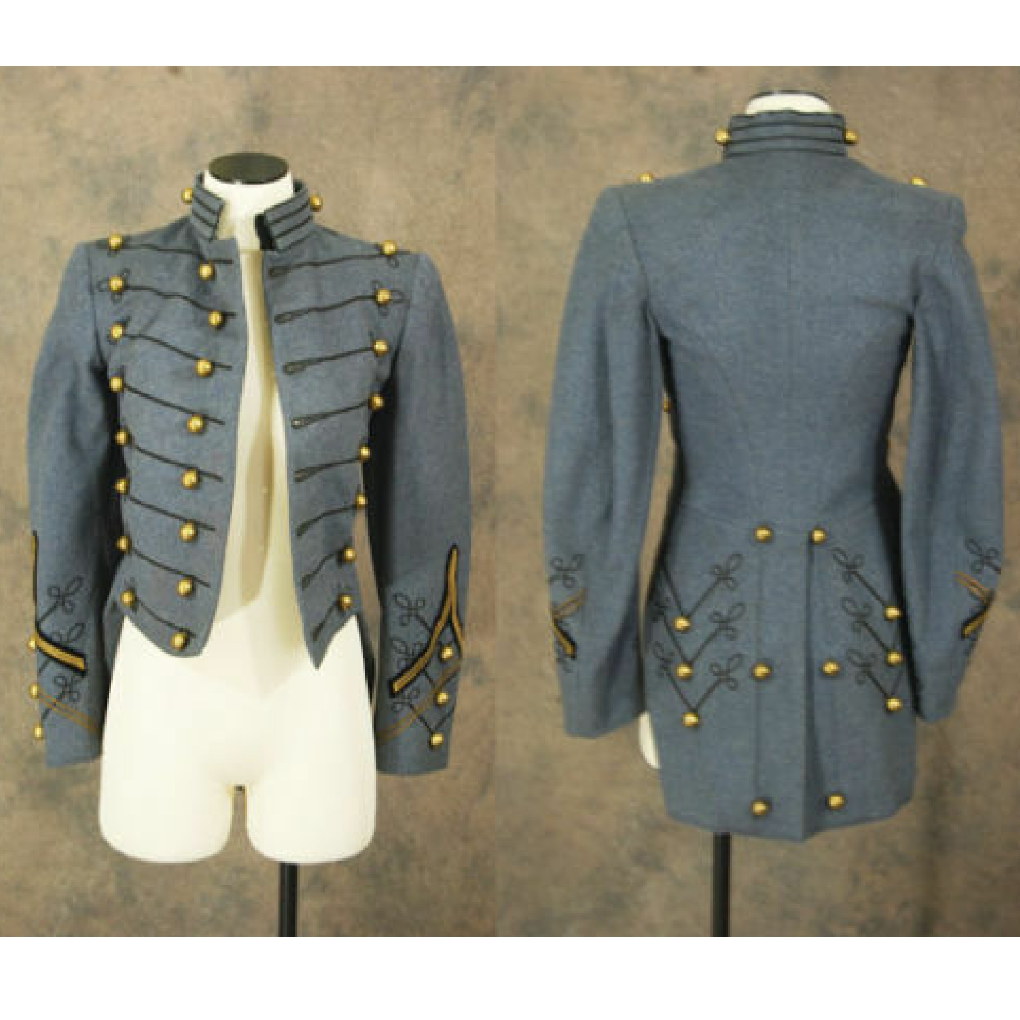 1910s Grey Wool Military Cadet Tailcoat Kilt and Jacks
