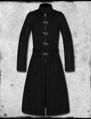 Black steampunk coat, black coat, gothic coat, gothic steampunk coat, black steampunk gothic coat