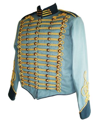 blaue Steampunk-Militärjacke, Militärjacke, Paradejacke, militärische Paradejacke, blaue Paradejacke