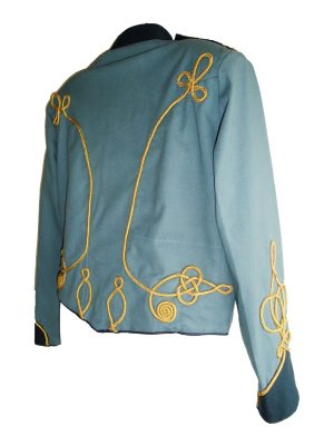 blaue Steampunk-Militärjacke, Militärjacke, Paradejacke, militärische Paradejacke, blaue Paradejacke